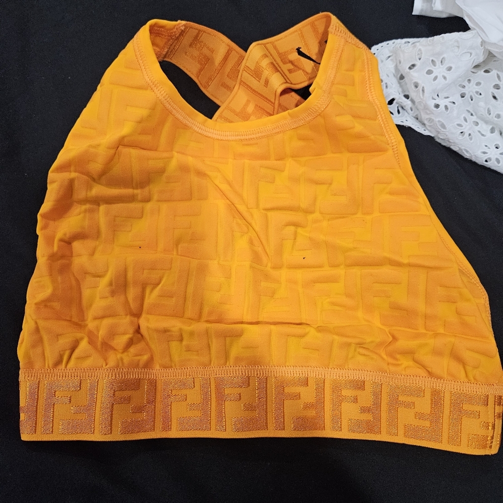 Fendi Women's Vibrant Orange Tank Top